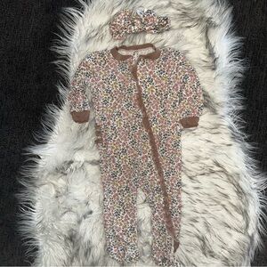 Huckberry Brown and Cream Footies One Piece